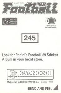 1989 Panini Stickers #245 Felix Wright Back
