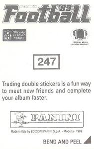 1989 Panini Stickers #247 Hanford Dixon Back