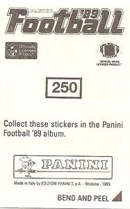1989 Panini Stickers #250 Kevin Mack Back