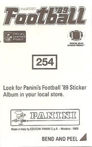 1989 Panini Stickers #254 Cody Risien Back