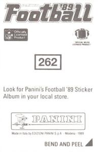 1989 Panini Stickers #262 Keith Bishop Back