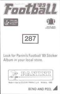 1989 Panini Stickers #287 Chris Hinton Back