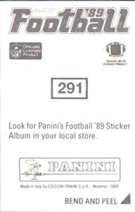 1989 Panini Stickers #291 Eugene Daniel Back