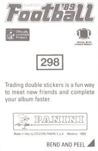 1989 Panini Stickers #298 O'Brien Alston Back