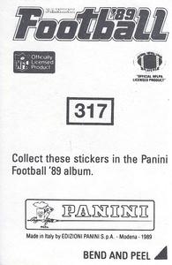 1989 Panini Stickers #317 Bill Pickel Back