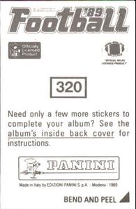 1989 Panini Stickers #320 Los Angeles Raiders Logo Back