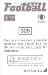 1989 Panini Stickers #325 Matt Millen Back