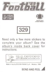 1989 Panini Stickers #329 Jarvis Williams Back