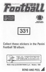 1989 Panini Stickers #331 Dan Marino Back