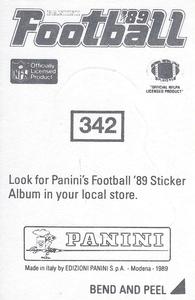 1989 Panini Stickers #342 New England Patriots Logo Back