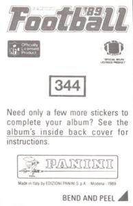 1989 Panini Stickers #344 Garin Veris Back