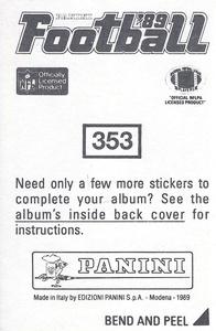 1989 Panini Stickers #353 Raymond Clayborn Back