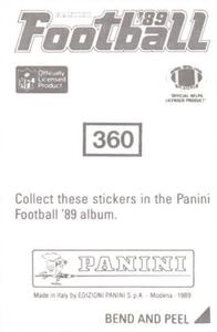 1989 Panini Stickers #360 Mickey Shuler Back