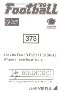 1989 Panini Stickers #373 Merril Hoge Back