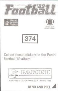 1989 Panini Stickers #374 David Little Back