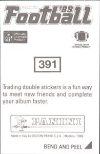 1989 Panini Stickers #391 Ralf Mojsiejenko Back