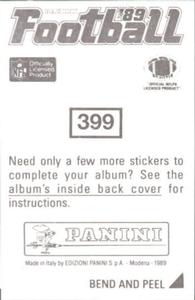 1989 Panini Stickers #399 Joe Nash Back