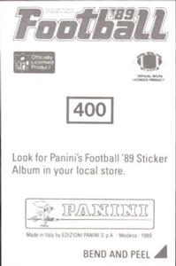 1989 Panini Stickers #400 Curt Warner Back