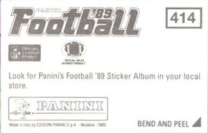 1989 Panini Stickers #414 Super Bowl XXIII Back