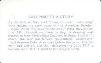 1976 Popsicle #NNO New York Jets Back