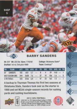 2012 SP Authentic - 1994 SP #94SP5 Barry Sanders Back