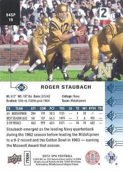 2012 SP Authentic - 1994 SP #94SP19 Roger Staubach Back