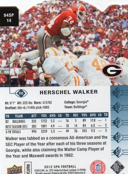2012 SP Authentic - 1994 SP Die Cut #94SP14 Herschel Walker Back