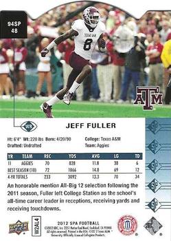 2012 SP Authentic - 1994 SP Die Cut #94SP48 Jeff Fuller Back