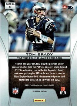 2012 Panini Prizm - Brilliance #5 Tom Brady Back