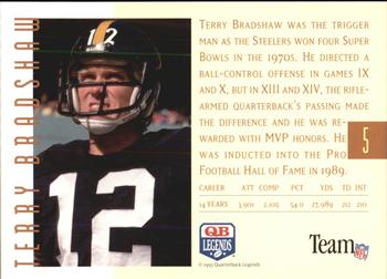 1993 Quarterback Legends #5 Terry Bradshaw Back