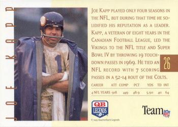 1993 Quarterback Legends #26 Joe Kapp Back