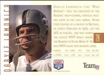 1993 Quarterback Legends #28 Daryle Lamonica Back
