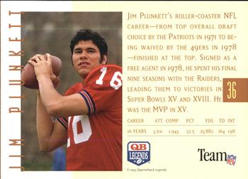1993 Quarterback Legends #36 Jim Plunkett Back