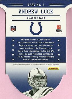 2012 Panini Contenders - ROY Contenders #1 Andrew Luck Back