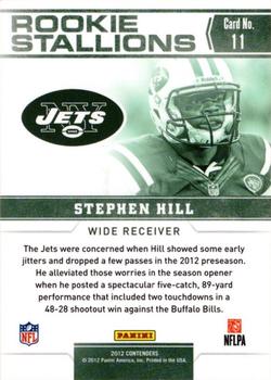 2012 Panini Contenders - Rookie Stallions #11 Stephen Hill Back