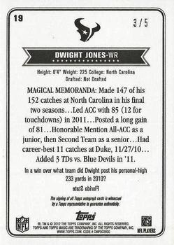 2012 Topps Magic - Autographs Black Border #19 Dwight Jones Back