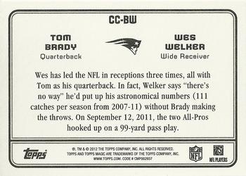 2012 Topps Magic - Charismatic Combos #CC-BW Tom Brady / Wes Welker Back