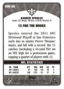 2012 Topps Magic - Magical Moments #MM-DS Darren Sproles Back
