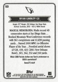 2012 Topps Magic - Mini #53 Ryan Lindley Back
