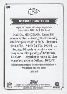 2012 Topps Magic - Mini #66 Brandon Flowers Back