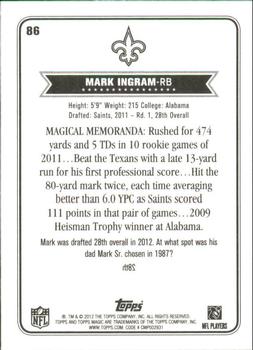 2012 Topps Magic - Mini #86 Mark Ingram Back