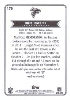 2012 Topps Magic - Mini #170 Julio Jones Back