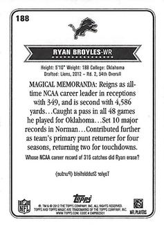 2012 Topps Magic - Mini #188 Ryan Broyles Back