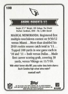 2012 Topps Magic - Mini #199 Andre Roberts Back