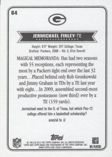 2012 Topps Magic - Mini Blue Border #64 Jermichael Finley Back