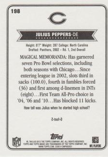 2012 Topps Magic - Mini Blue Border #198 Julius Peppers Back