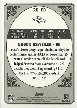 2012 Topps Magic - Rookie Enchantment #RE-BO Brock Osweiler Back