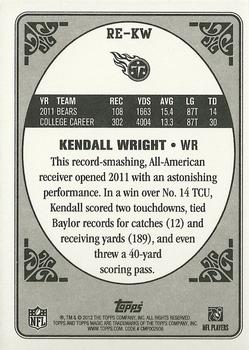 2012 Topps Magic - Rookie Enchantment #RE-KW Kendall Wright Back