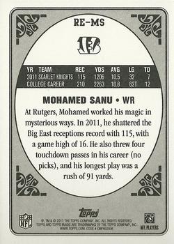 2012 Topps Magic - Rookie Enchantment #RE-MS Mohamed Sanu Back
