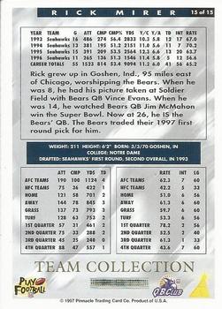 1997 Score Chicago Bears #15 Rick Mirer Back